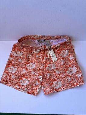 RAINFOREST Orange and White Floral Drawstring Men’s Shorts